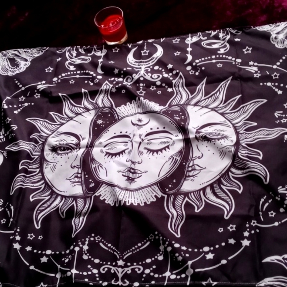 Tapestry wall hanging moon sun tapestry 37x 28"
